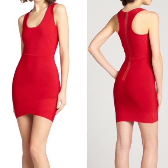 BCBGMaxAzria Dresses & Skirts - BCBG Maxazria Gisela Red Bandage Dress